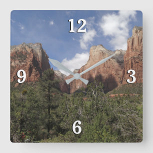 De patriarkernas domstol II vid Zion National Park Fyrkantig Klocka