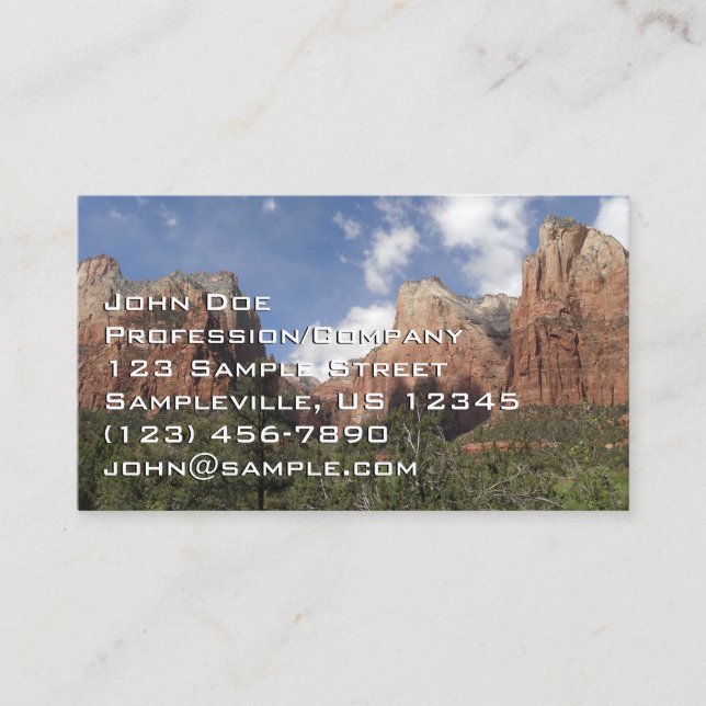 De patriarkernas domstol II vid Zion National Park Visitkort (Framsida)