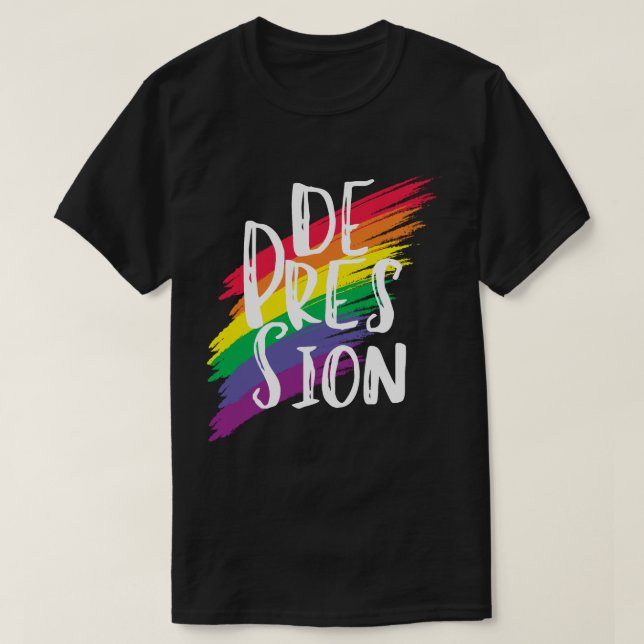 De-Press-Ion Tee | Regnbåge bakgrund x CTFOD (Design framsida)
