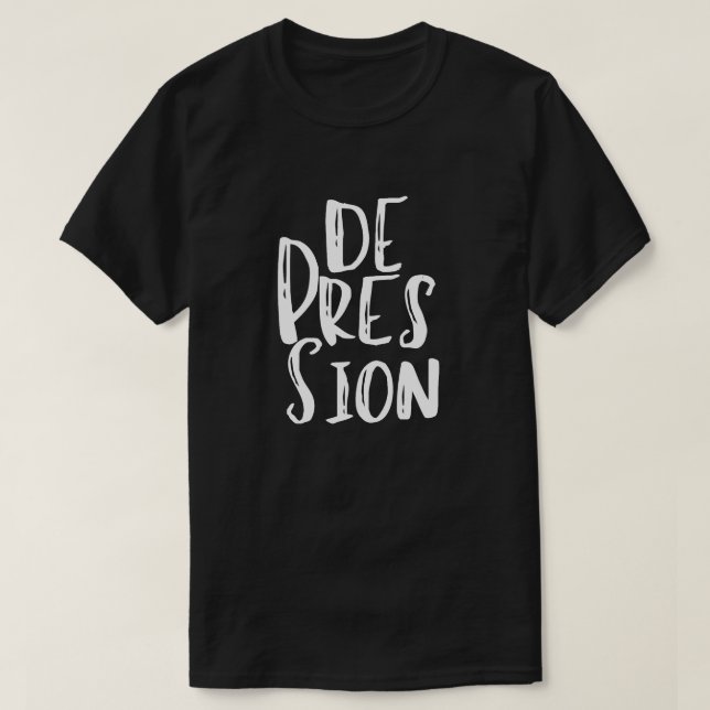 "De-Press-Sion" Syllable Split Tee - Black Unisex (Design framsida)