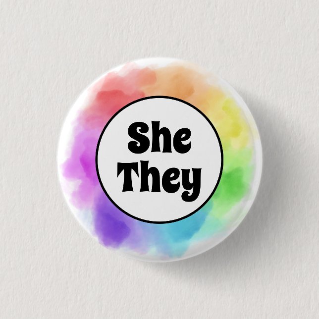 De pronounres i vattenfärgscirkel knapp (Framsida)