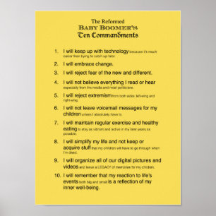 De reformerade Baby Boomers tio budord Poster