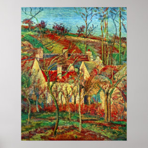 De röda taken av Camille Pissarro Poster