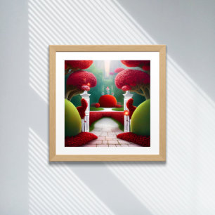 De röda trädgårdarna i Wonderland Poster