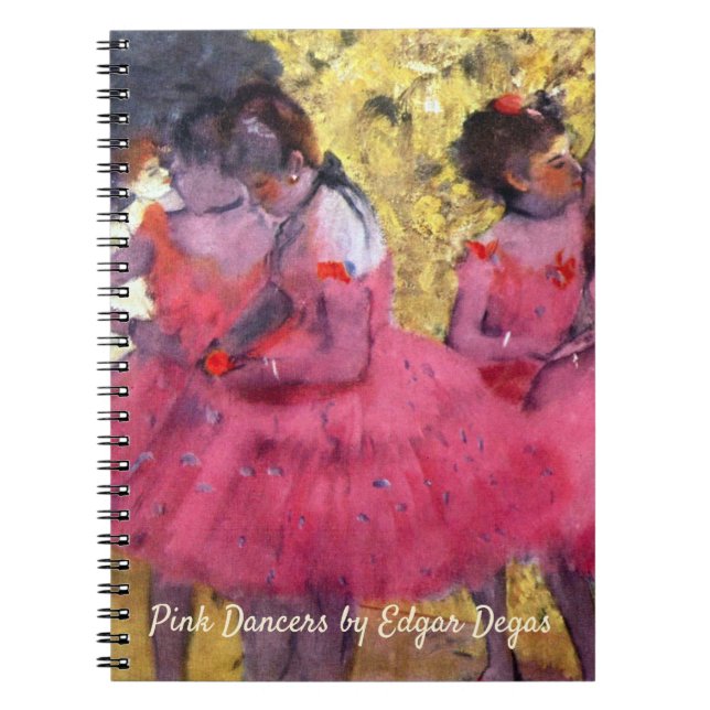 De rosa dansöserna, före baletten av Edgar Degas Anteckningsbok (Framsidan)
