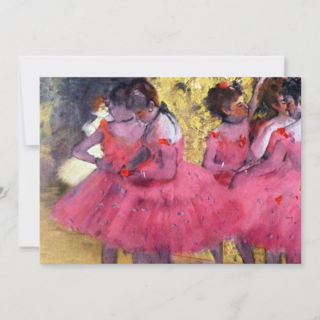 De rosa dansöserna, före baletten av Edgar Degas Inbjudningar (Framsida)