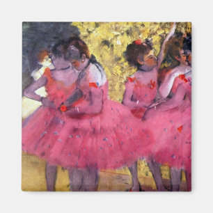 De rosa dansöserna, före baletten av Edgar Degas Magnet