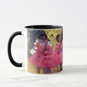 De rosa dansöserna, före baletten av Edgar Degas Mugg