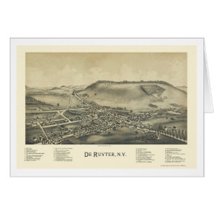 De Ruyter, panorama- karta för NY - 1892 Hälsningskort