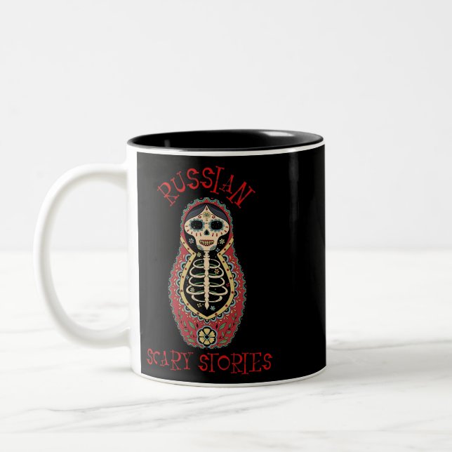 De ryska Scary-artiklarna Matryoshka NtestDoll Två-Tonad Mugg (Vänster)