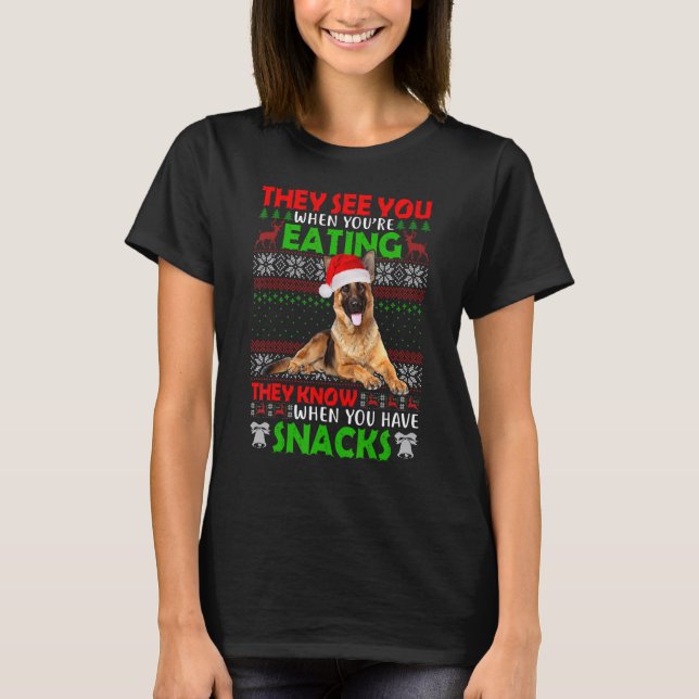 De ser dig när du äter tyska Shepherd Ug T Shirt (Framsida)