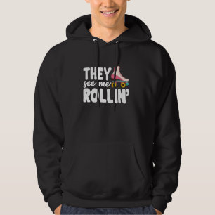 De ser Mee Rollin Roller Skating Funny Girls Hoodie
