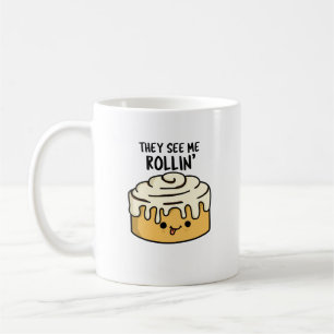 De ser mig Rollin Funny Cinnamon Roll Pun Kaffemugg