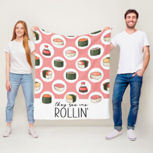De ser mig Rollin'Kawaii Roligt Sushi Rolls & Dots Fleecefilt