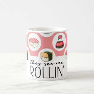 De ser mig Rollin'Kawaii Roligt Sushi Rolls & Dots Kaffemugg