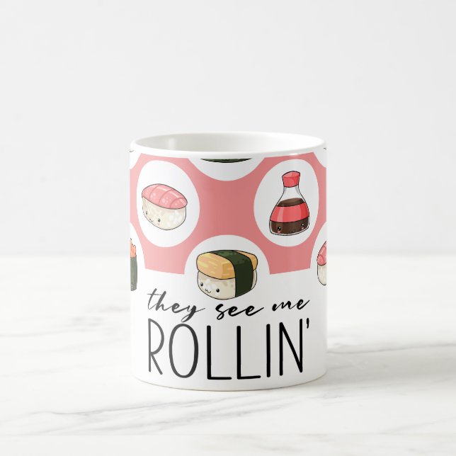 De ser mig Rollin'Kawaii Roligt Sushi Rolls & Dots Kaffemugg (Center)