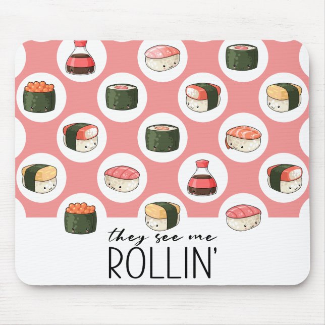 De ser mig Rollin'Kawaii Roligt Sushi Rolls & Dots Musmatta (Framsidan)