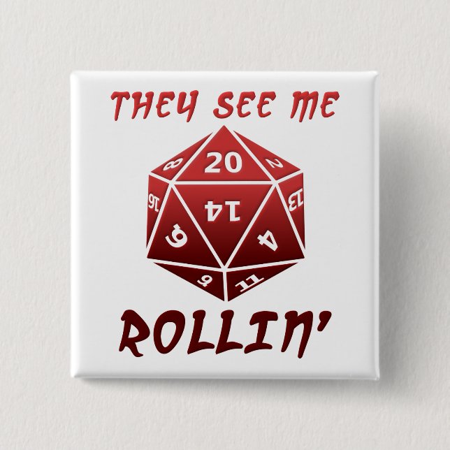 De ser mig Rollin's Funny Button Knapp (Framsida)