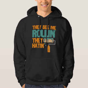 De ser mig rulla. De hatin målar Teckning Art Hoodie