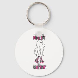 De ser mig rulla in.. de väntar på rosa retro-spök nyckelring