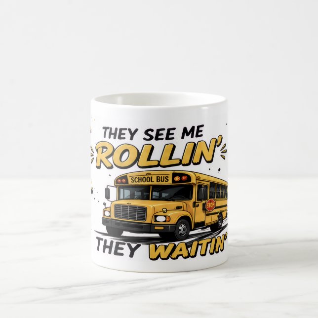De ser mig rulla Roligt kaffemugg för bussförare (Center)