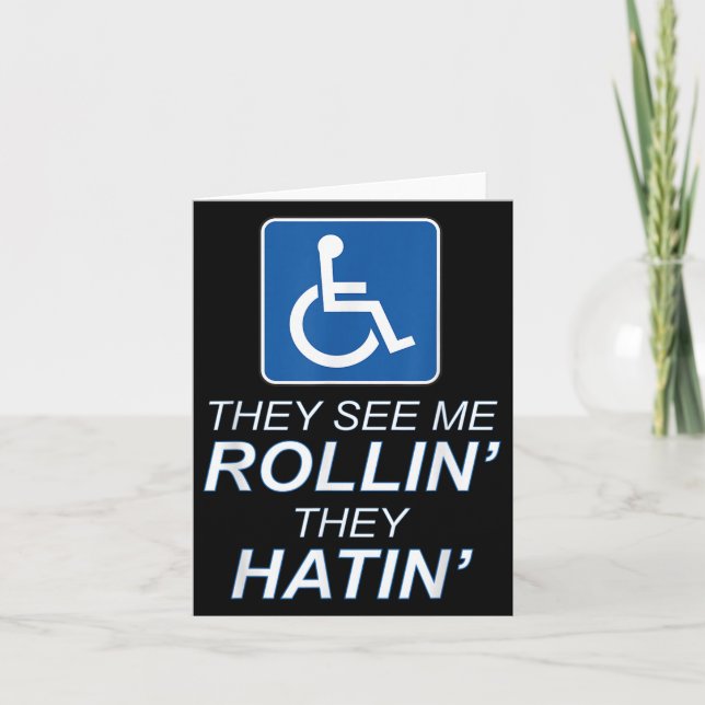 De ser mig rullin - de Hatin _ Funny Wheelboard Kort (Framsida)