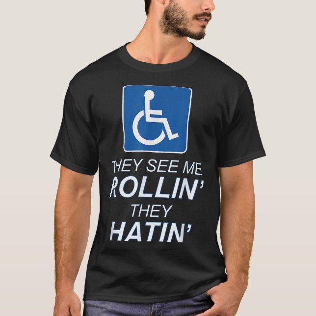 De ser mig rullin - de Hatin _ Funny Wheelboard T Shirt (Framsida)