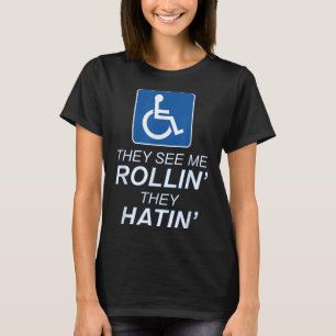 De ser mig rullin - de Hatin _ Funny Wheelboard T Shirt