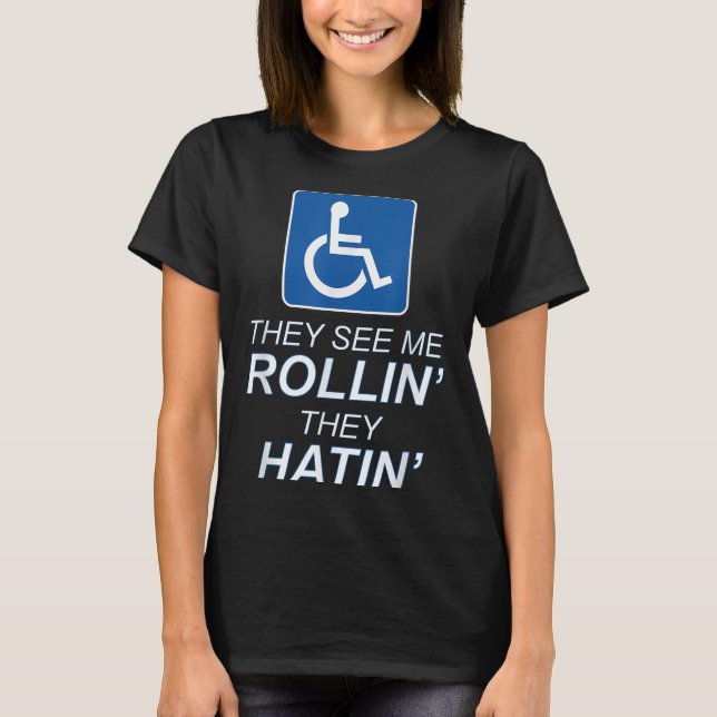 De ser mig rullin - de Hatin _ Funny Wheelboard T Shirt (Framsida)