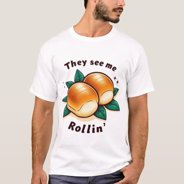 De ser mig rullin i den vackra Thanksgivingen T Shirt (Framsida)
