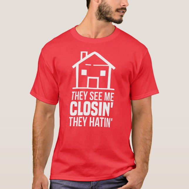 De ser mig stänga Realtor Gods Agent T Shirt (Framsida)