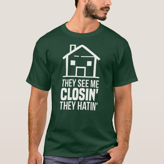 De ser mig stänga Realtor Gods Agent T Shirt (Framsida)
