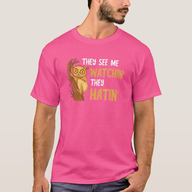 De ser mig Tarsier Monkey Philippine Animal Bohol T Shirt (Framsida)