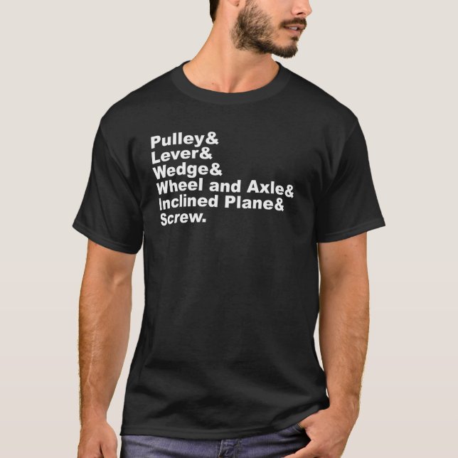 De sex enkla maskinerna av Archimedes T-shirt (Framsida)