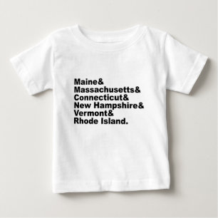 De sex nordöstra delstater som utgör New England T Shirt
