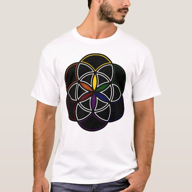 De sex oändliga Petals från livets utsäde T Shirt (Framsida)