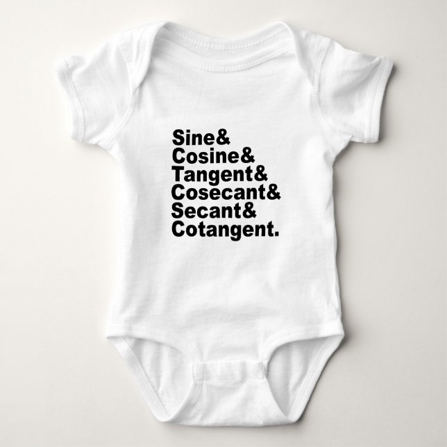 De sex trigonometriska funktionerna inom trigonome tee shirt (Framsida)
