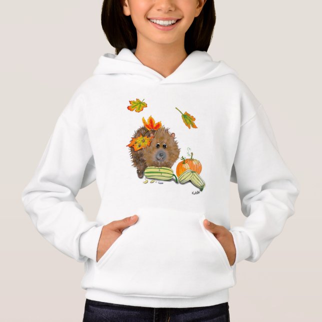DE Shirt Hoodie Herbst Igel T (Framsida)
