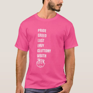De sju döds, inklusive Sloth Sinne T Shirt