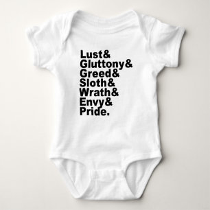 De sju dödssynderna som populariserades av Bibeln T-shirt