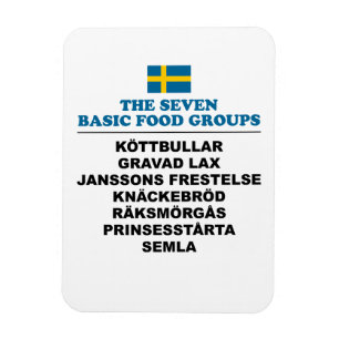 De sju grundläggande matgrupperna Rolig svenska Magnet