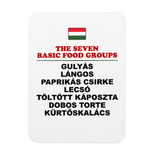 De sju grundläggande matgrupperna Rolig ungersk Magnet