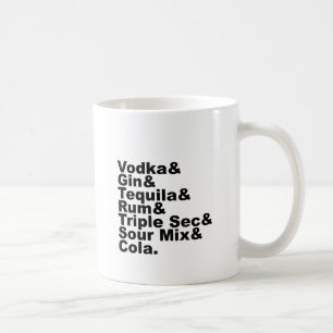 De sju ingredienserna i en Long Island Iced Tea Kaffemugg