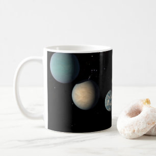 De sju jordens Storleka planeter av Trappist-1 Kaffemugg