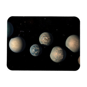 De sju jordens Storleka planeter av Trappist-1 Magnet