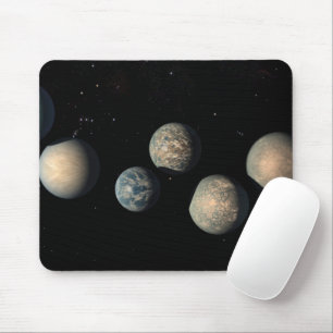 De sju jordens Storleka planeter av Trappist-1 Musmatta