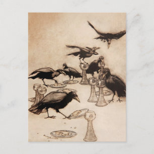 “De sju korparna” Akvarell av Arthur Rackham Vykort