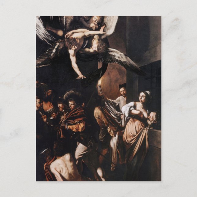 De sju Mercy-verken av Caravaggio Postcard Vykort (Framsida)