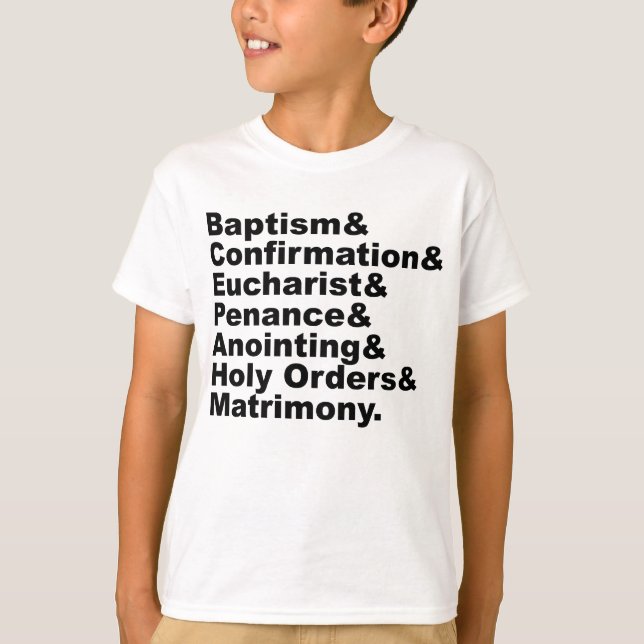 De sju offren för kristendomen och katolicismen tee shirt (Framsida)