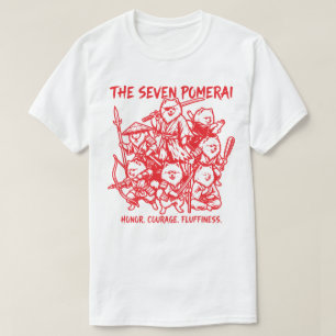 De sju Pomerai - Pomeranian Samuraj Parodi T Shirt